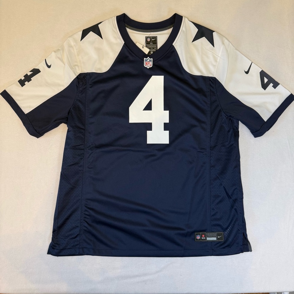 Nike‎ Dak Prescott #4 Cowboys Jersey XXL Navy NFL Game Jersey NWT